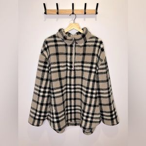 Ugg Koolaburra Plaid Sherpa Quarter Zip